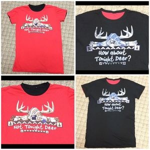 Legendary Whitetails Deer Graphic Reversible Red & Black PJ Nightshirt * Medium